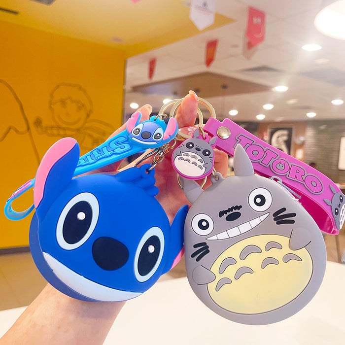 Wholesale Cartoon Mini Silicone Coin Purse Keychain JDC-KC-LiuFan024