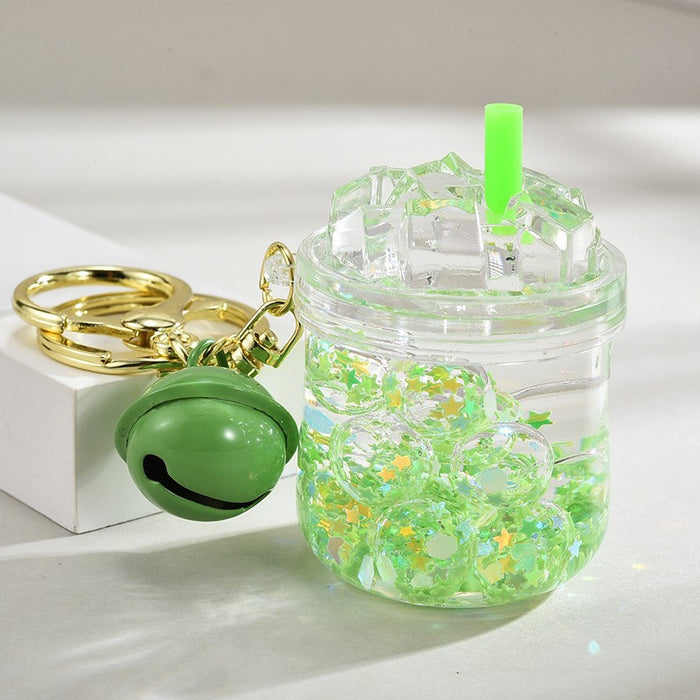 Wholesale Acrylic oil-filled pendant,  glow-in-the-dark iceberg cup keychain