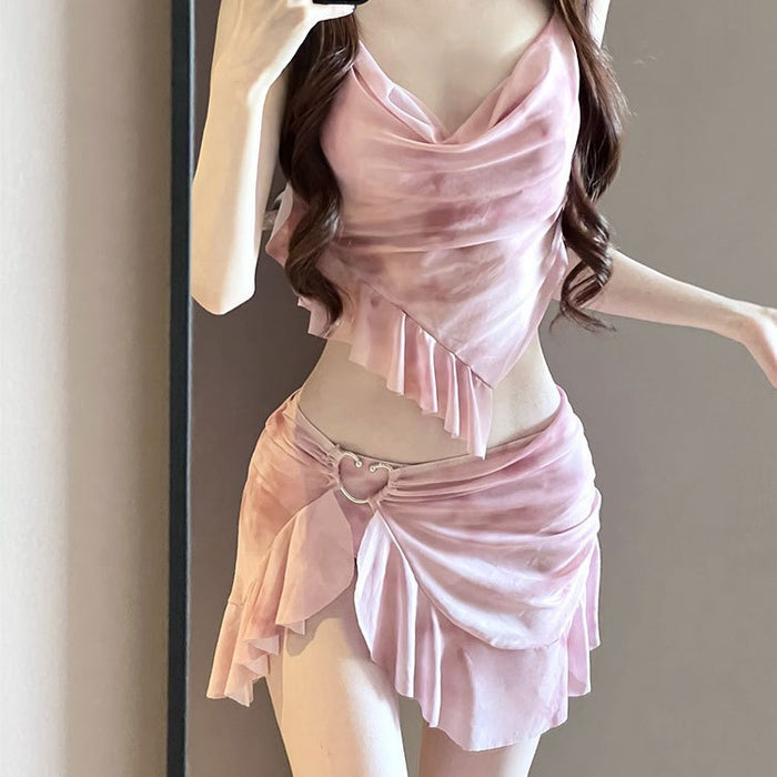 Wholesale Bikini swimsuit three piece set, high-end split body, flesh covering, conservative hot spring swimsuit