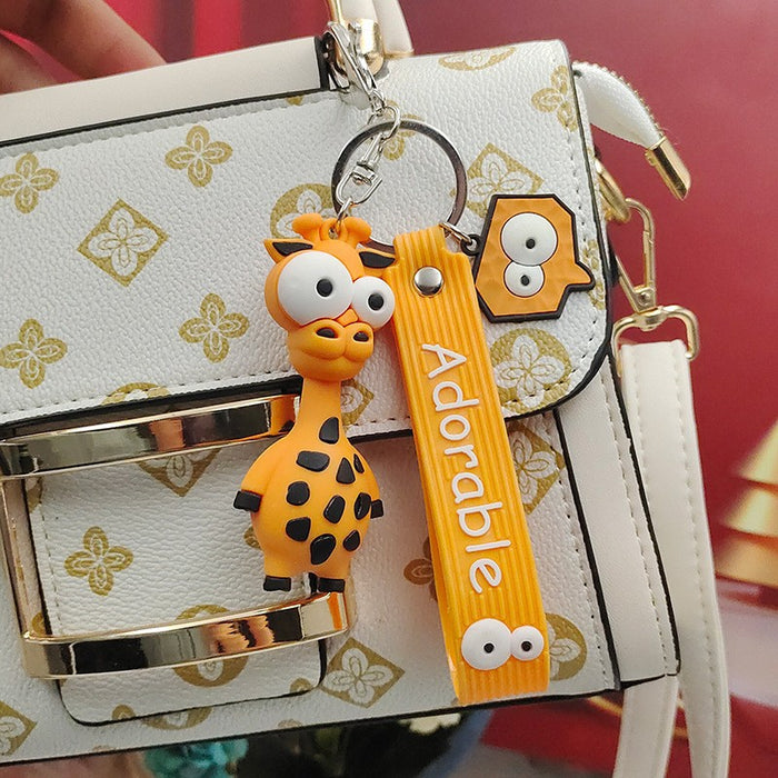 Wholesale PVC Soft Rubber Keychain Pendant Cartoon Doll Trendy Car Keychain