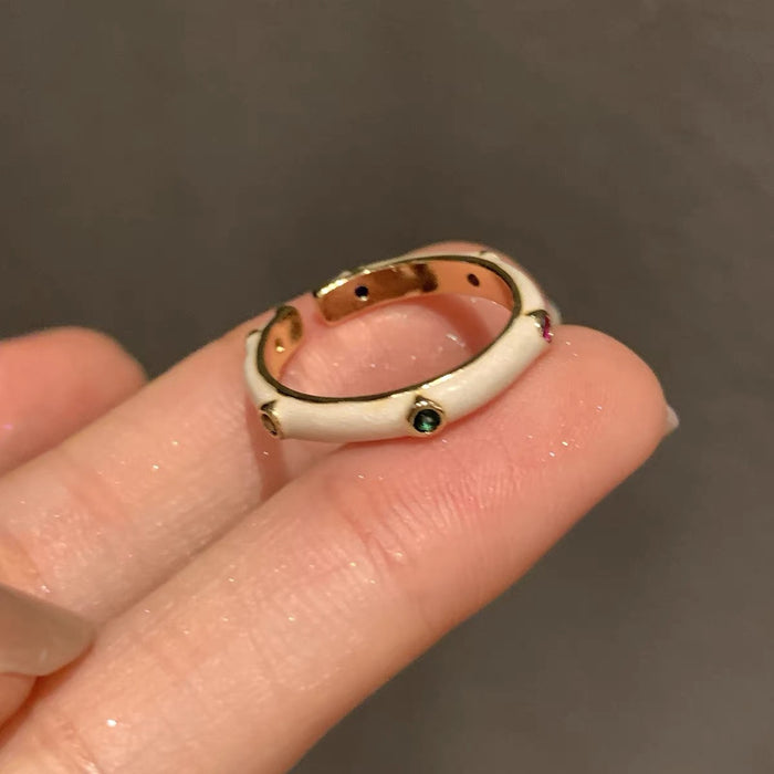 Wholesale Ring set with niche design, light luxury temperament, high-end feel, retro ring design