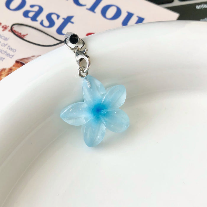 Wholesale Colorful transparent flower keychains