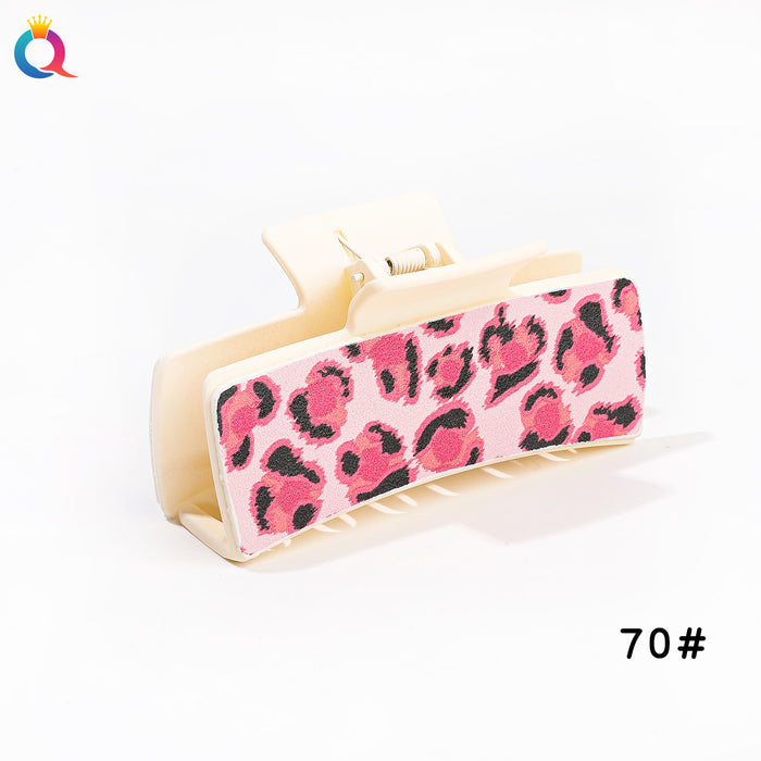 Wholesale  leopard print retro square Hair Clips