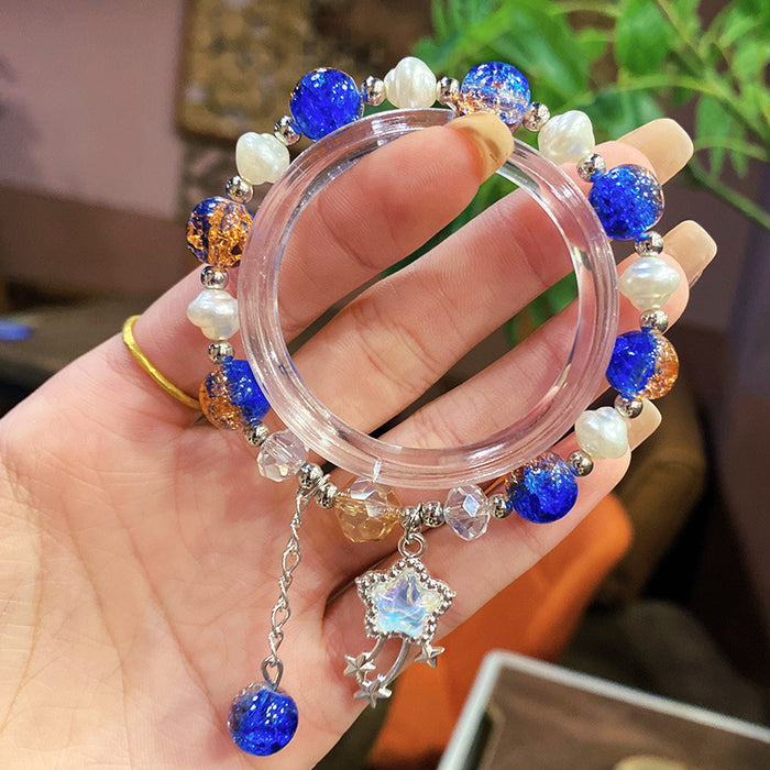 Wholesale Star Glass Bead Bracelet Chic Forest Sweet Theme Fashion Jewelry Accessory MOQ≥3