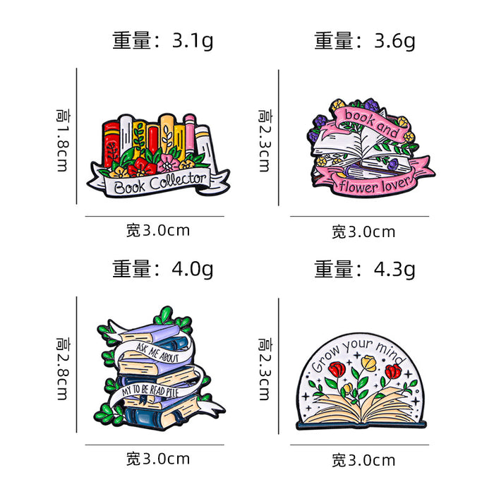 Wholesale Original cartoon book flower brooch exquisite versatile badge horse pin badge