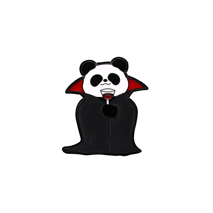 Wholesale  Panda Brooch Cartoon  Decoration Pumpkin Head Witch Vampire Skull Oil Drop Alloy Badge