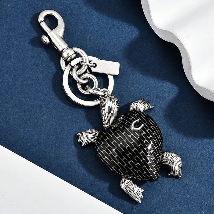Wholesale Vintage Turtle Heart Bag Charm Keychain Gold Tone Zinc Alloy Fashion Accessory Trendy Gift