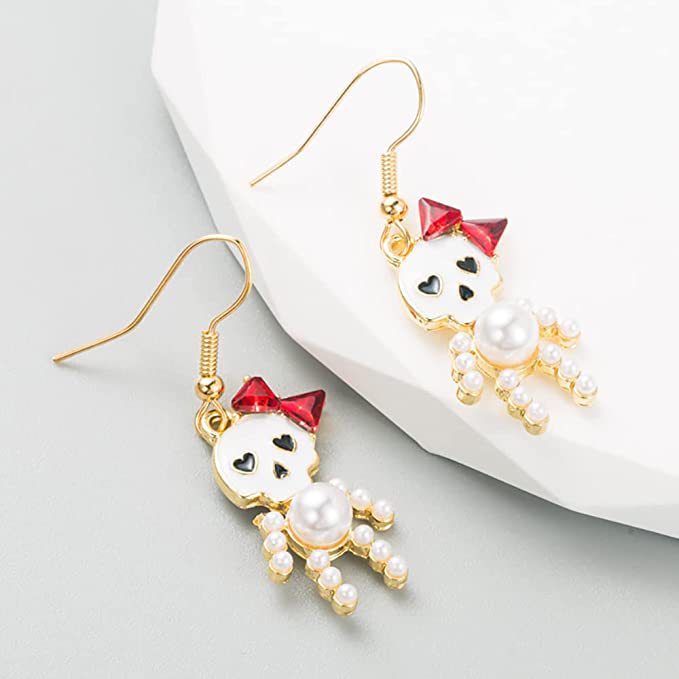 Wholesale Halloween 3pcs Skeleton Series Zinc Alloy Earrings JDC-ES-BinL013