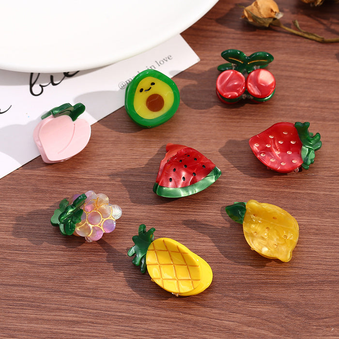 Wholesale Acetic Acid Fruit Shaped Claw Hair Clips for Kids Girls Fashion Hair Accessory Gift
