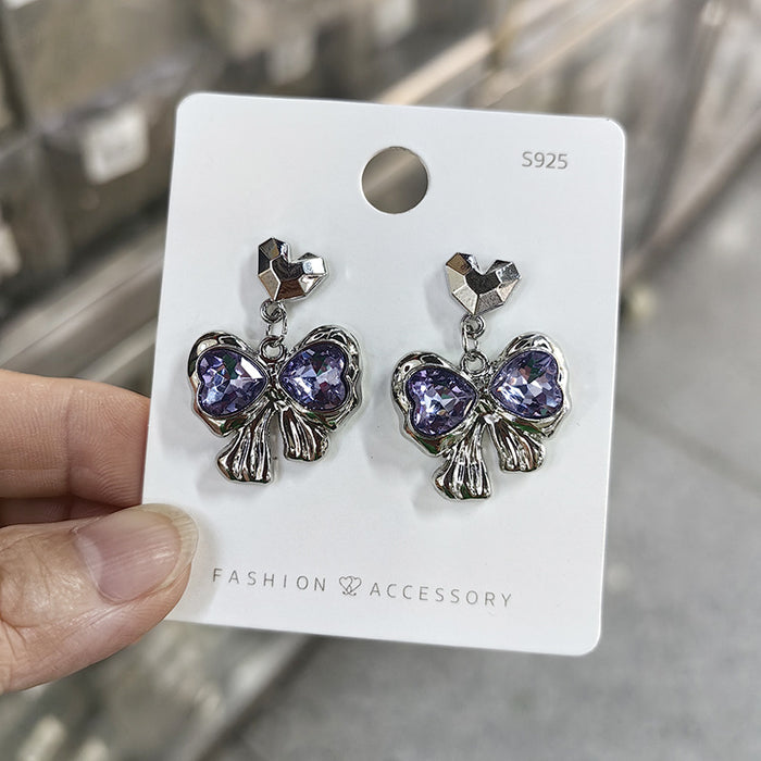 Wholesale elegant bow earrings light luxury niche design versatile creative earrings jewelry