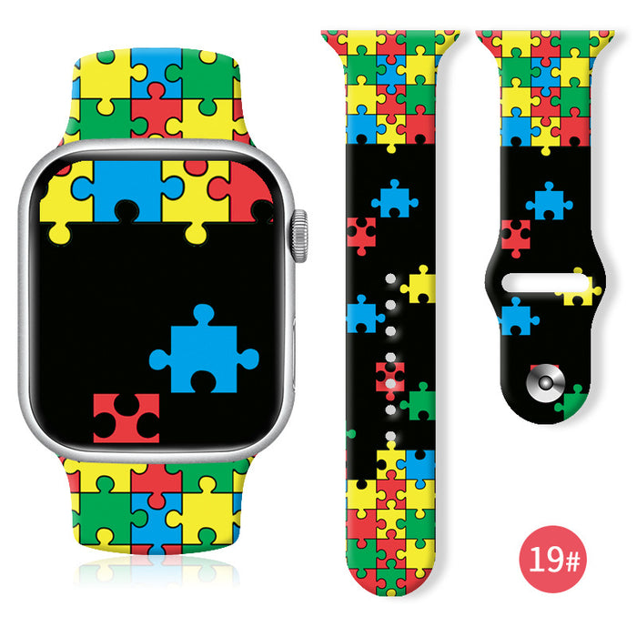 Wholesale Printed Silicone Watch Strap Wristband JDC-WD-NuoQi041