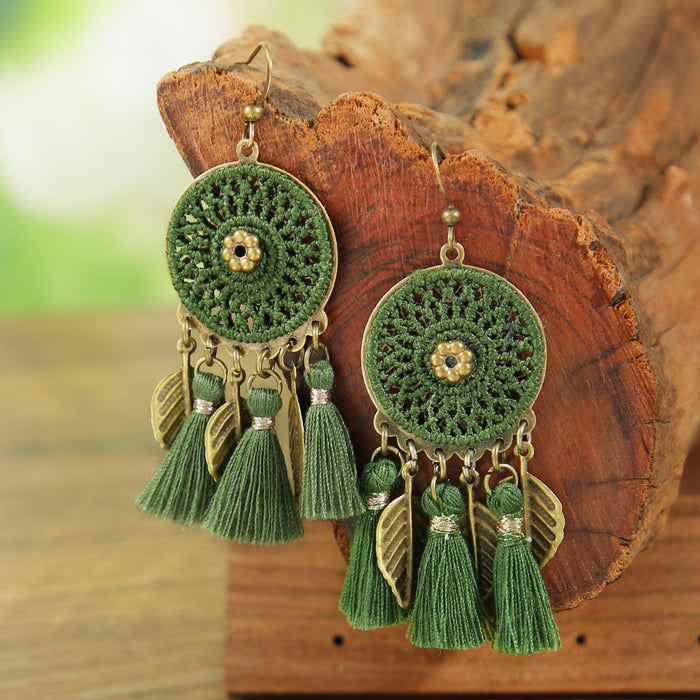 Wholesale Zinc Alloy Bohemian Tassel Earrings - Trendy Fashion Jewelry
