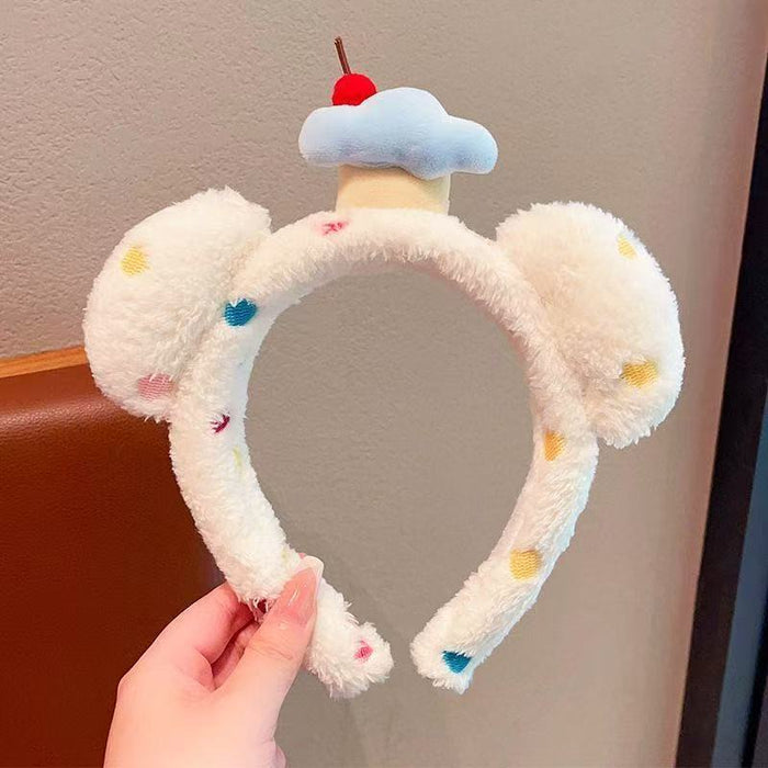 Wholesale Cute Plush Cat Ear Headband Face-Washing Hairband  for Women