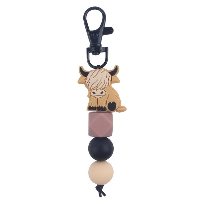 Wholesale Animal Silicone Bead Keychain JDC-KC-GuangTian025