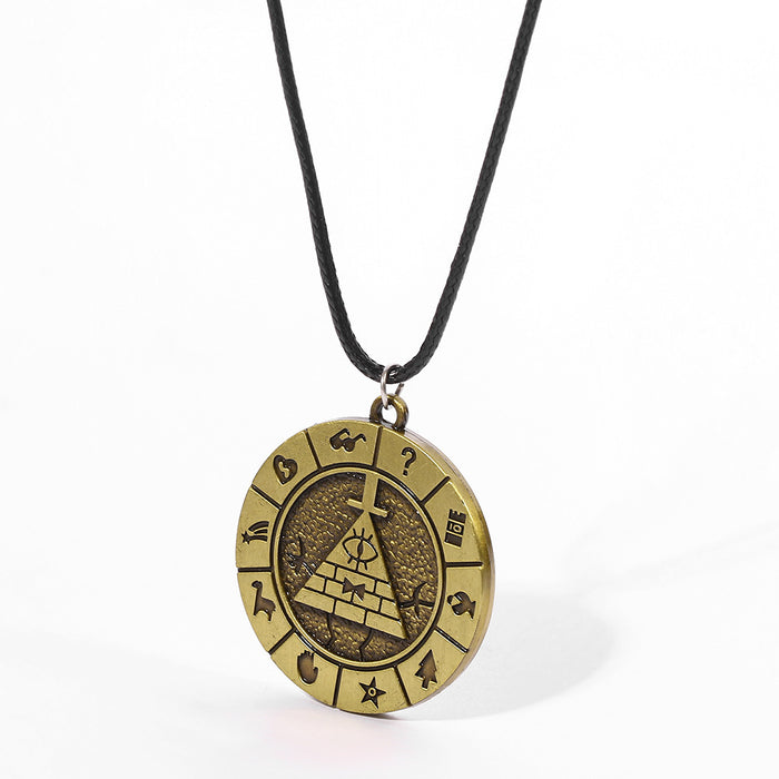 Wholesale Anime-themed triangular eye pendant necklace