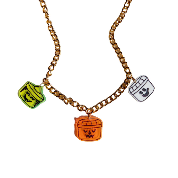 Wholesale Acrylic necklace, bat, pumpkin, candy, ghost, cute, funny, creative ornament