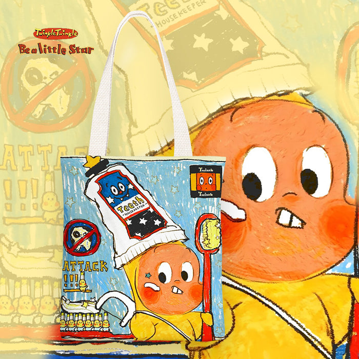 Wholesale Cartoon print canvas shoulder bags