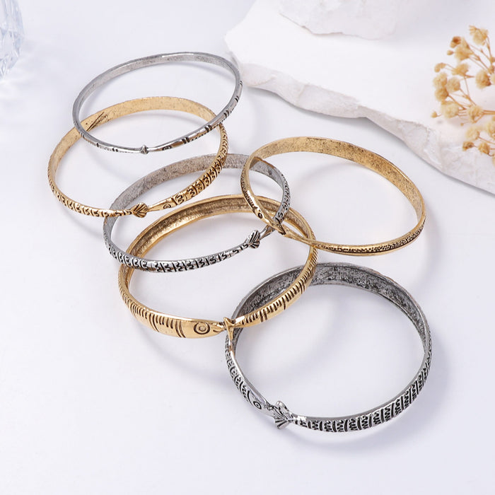 Wholesale Sense Multi-layer Stacked Alloy Marine Animal Fish Bracelet for Women