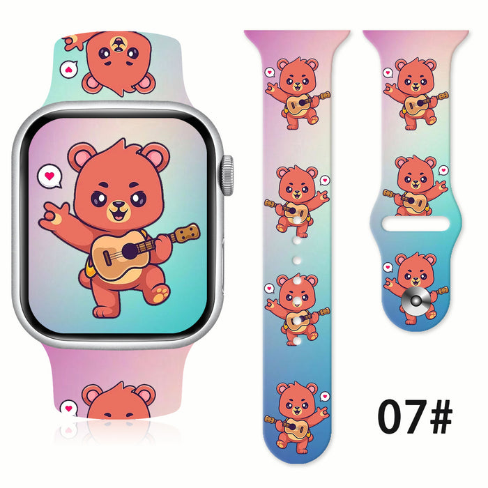 Wholesale Printed Silicone Watch Strap Wristband JDC-WD-NuoQi038