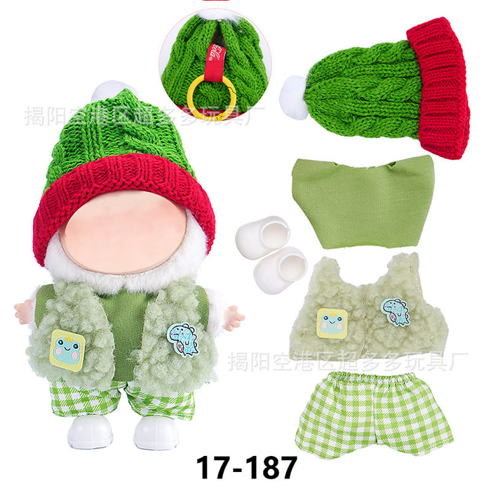 Wholesale ( Clothes only)  Baby clothes 17cm plush Christmas dress