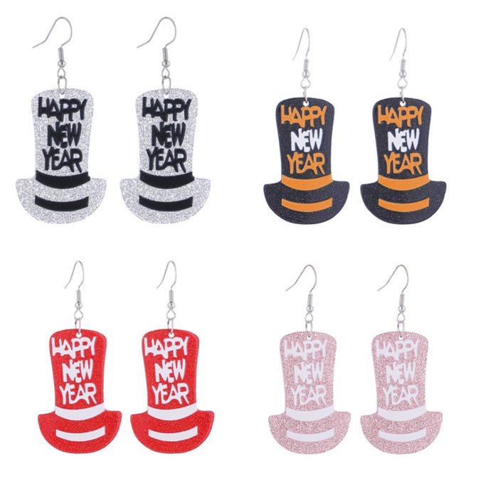 Wholesale Year' s Celebration New Year' s Eve Fireworks Sweet Glitter Acrylic Earrings