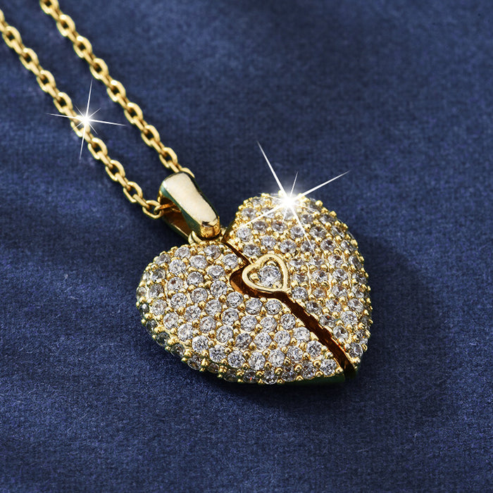 Wholesale Titanium Steel Heart Opening Necklace JDC-NE-Jiaow016