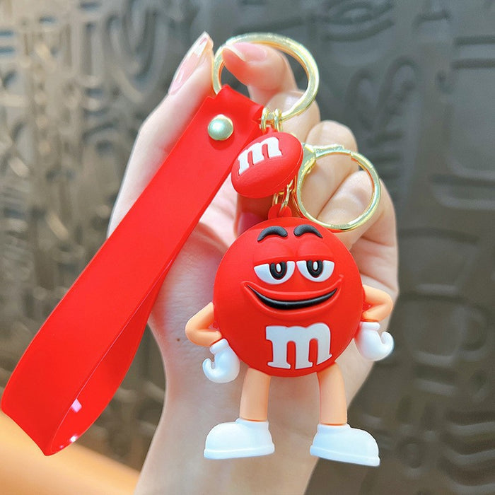 Wholesale  Bean Key Chain Doll Key Ring Cartoon Chocolate Soft Glue Doll Cute Couple Bag Key Chain