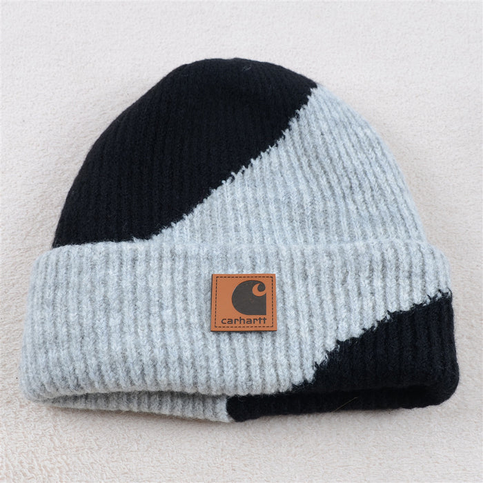 Wholesale Color-blocked Soft Autumn and Winter Knitted Beanie (F) JDC-FH-KuT019