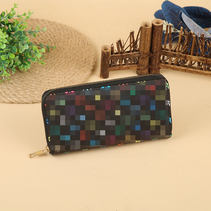 Wholesale Stylish Print PU Long Wallet Fashion Zip Around Clutch Trendy Everyday Handbag MOQ≥3