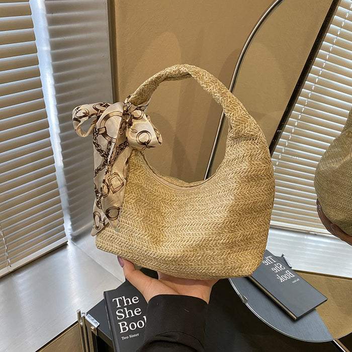 Wholesale New straw woven handbag, fashionable handbag, women's bag, versatile single shoulder diagonal cross bag