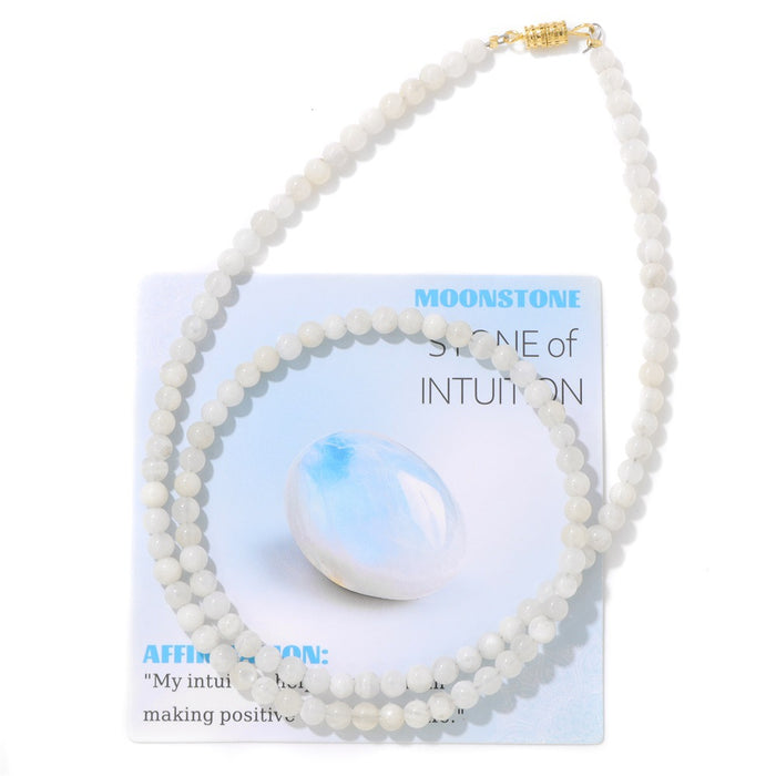 Wholesale 6mm stone bead screw clasp necklace card packaging choker necklace