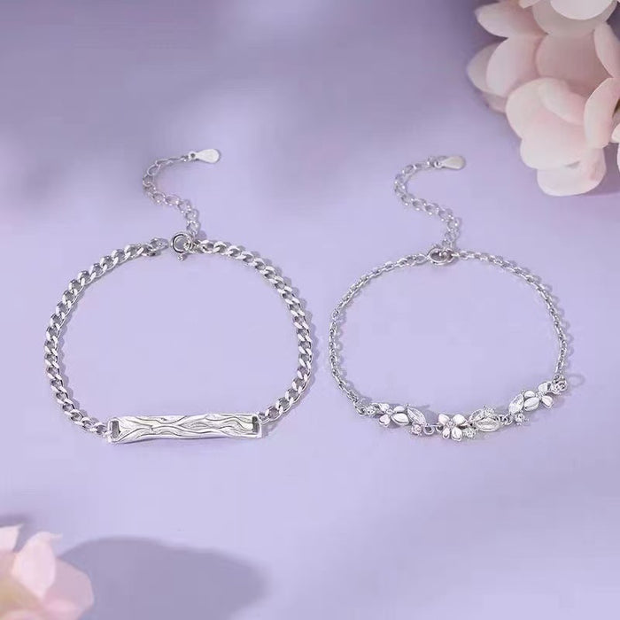 Wholesale New light luxury niche high-end zircon flower bracelet