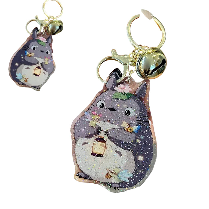 Wholesale 5pcs Cute Cartoon Double-Sided Acrylic Keychains with Glitter