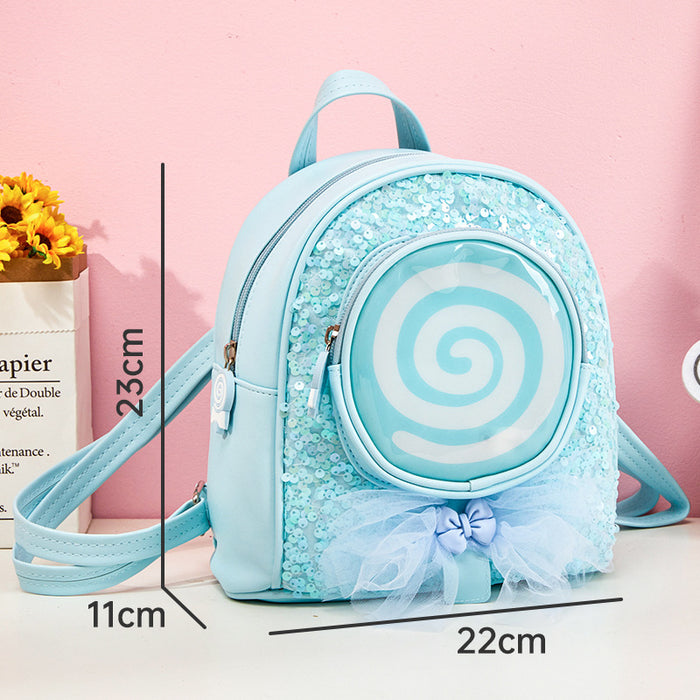 Wholesale Girls Backpack Leisure Travel Lollipop Small Schoolbag Led Light Fashion Cute Princess Children' s Backpack