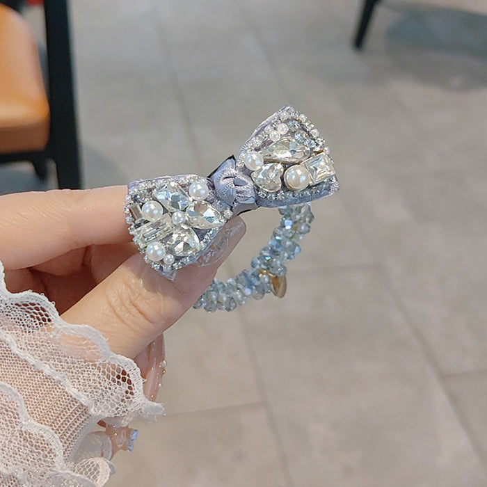 Wholesale Women's Full Diamond Crystal Bow Head Rope