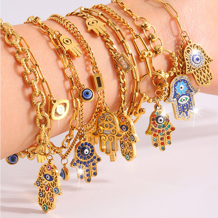 Wholesale Titanium Steel Bracelet Devil's Eye Palm Bracelet High Grade Stainless Steel Bracelet