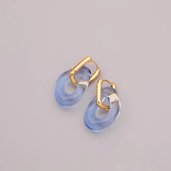 Wholesale  U-ring resin transparent ear buckle trendy earrings