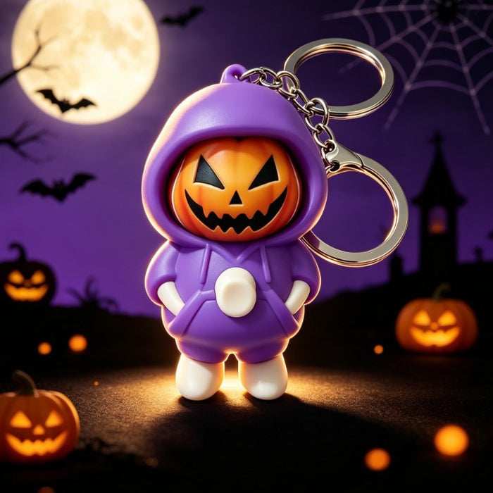 Wholesale Plastic  Hooded Pumpkin Figure Keychain Creative Ghost Blue Pendant Gift Decorative Accessory