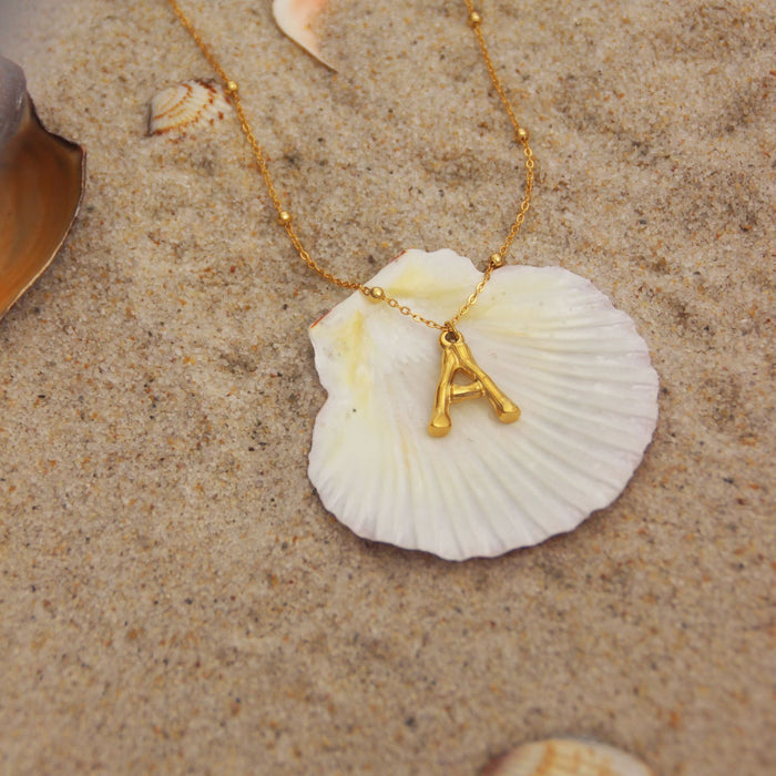 Wholesale Ocean Series Necklace Women's 18k Gold-plated Stainless Steel Conch Sea Star Color-free Necklace