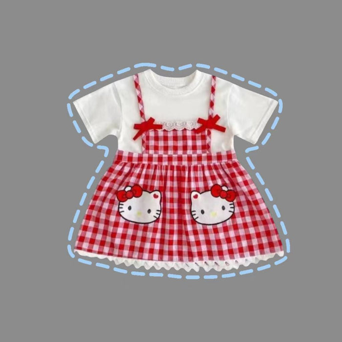 Wholesale Girls Dress Summer Baby Casual Cartoon Plaid JDC-CTS-xiaoHZ006