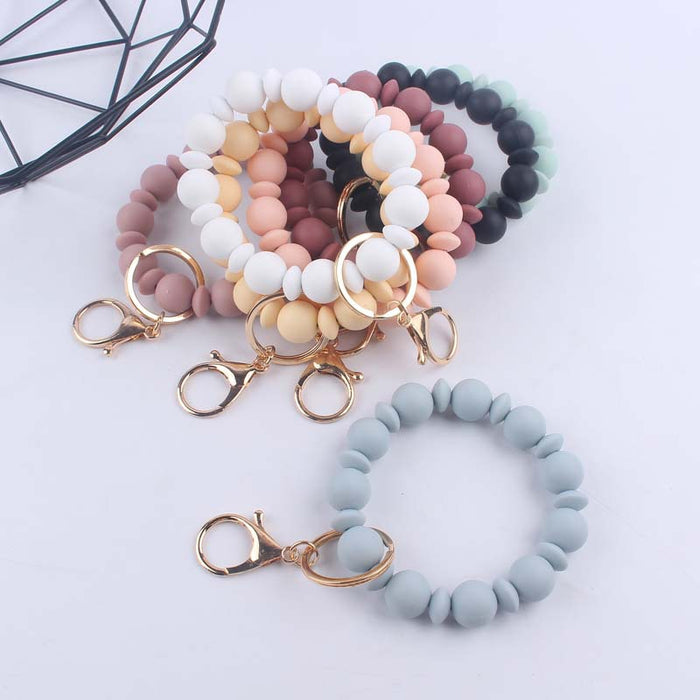Wholesale silicone beads spacer beads bracelet beaded wrist keychain pendant