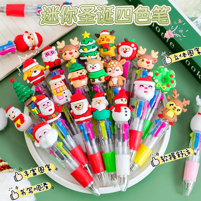 Wholesale Four-Color Ballpoint Pens Soft Rubber Cap  Pumpkin/ Skull/ Bat Designs