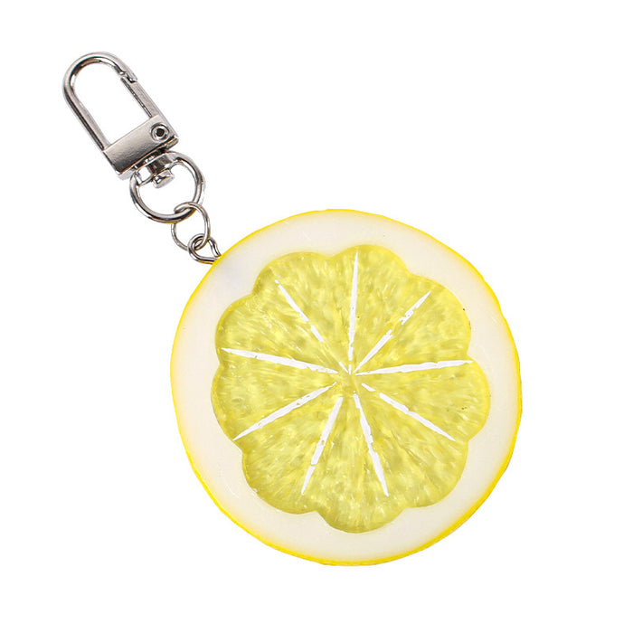 Wholesale Lemon Slice Keychain Pendant Cute PVC Simulated Fruit Charm For Bags Backpacks And Everyday Use MOQ≥2