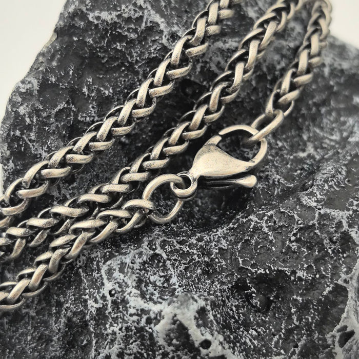 Wholesale Stainless steel jewelry plus size necklace for men, 60cm dark antique silver retro color chain without shedding pigment