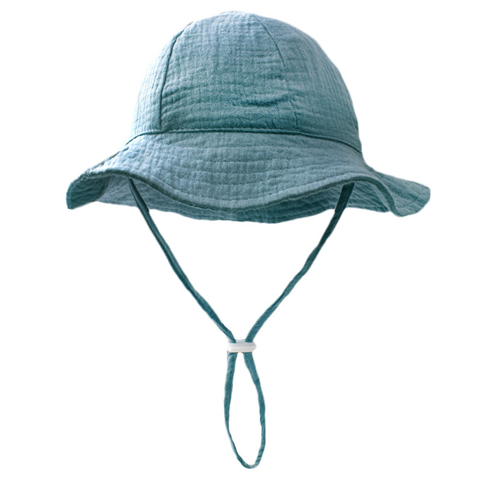 Wholesale Baby Pure Cotton Basin Cap Breathable Solid Color Children's Sun Hat JDC-FH-ZB003