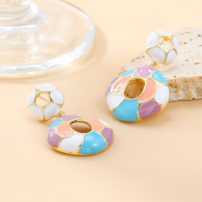 Wholesale Alloy Drop Oil Color Matching Bohemian Style Earrings JDC-ES-JL208