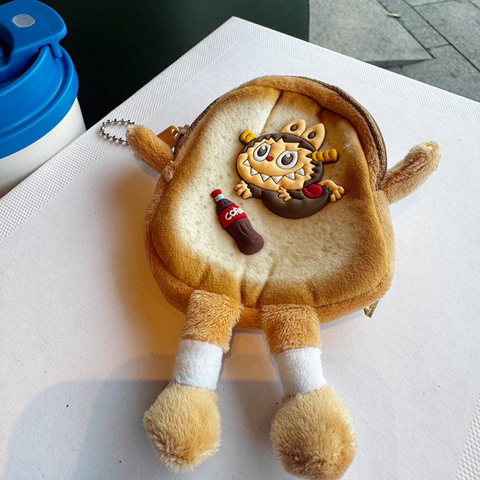 Wholesale Cute Cartoon Toast Coin Purse  Versatile Storage Bag  Bag Charm Keychain Shoulder Bags