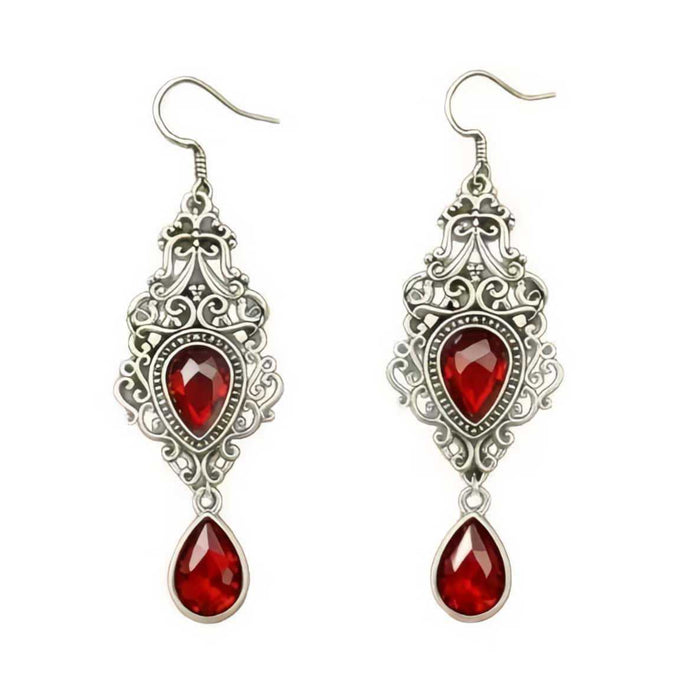 Wholesale Red Electroplated Zinc Alloy Victorian Gothic Vampire sy Earrings  Romantic Fairy Tale Jewelry Boutique Resale Fashion Accessory