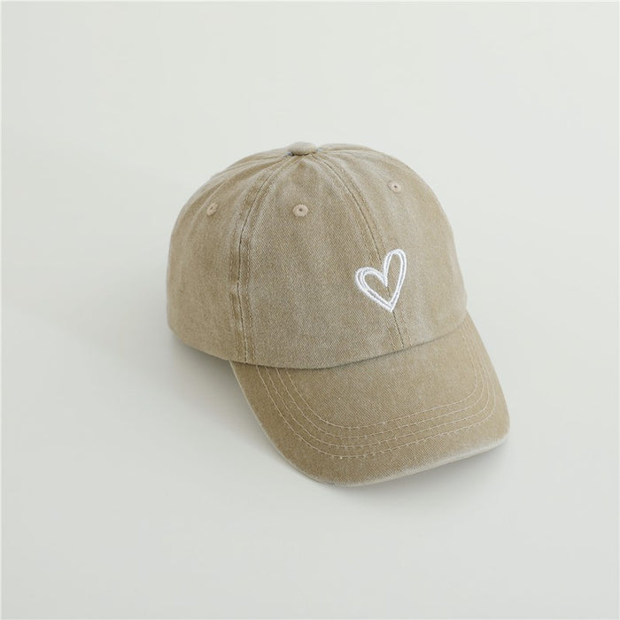 Wholesale Children's Duck Tongue Hat Baby Retro Washed Cowboy Double Love Embroidered Sunshade Baseball Hat