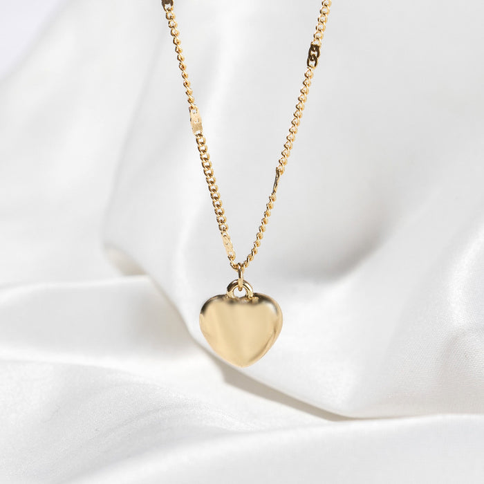 Wholesale Imitation Gold Heart Pendant Necklace Zinc Alloy Valentine' s Day Gift